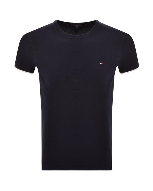 Tommy Hilfiger Blue Tipped Knit Tee for men