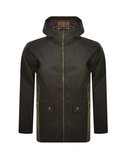 Barbour Green Hooded Bedale Wax Jacket for men