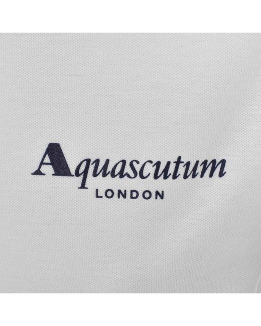 Aquascutum White Logo Polo T Shirt for men