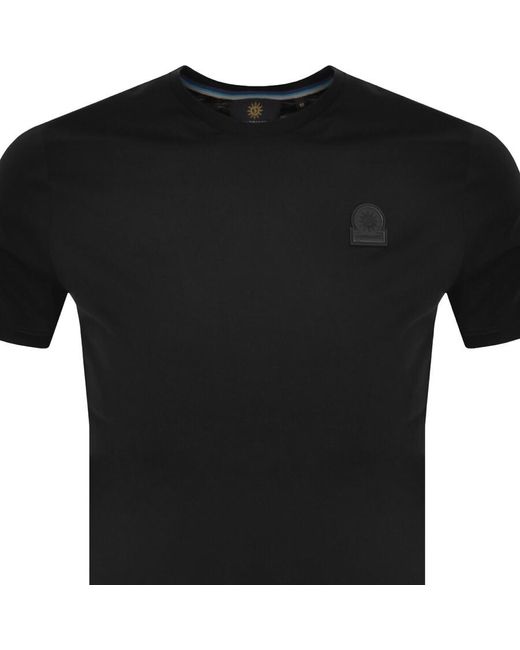 Sandbanks Black Rubberised Badge Logo T Shirt for men