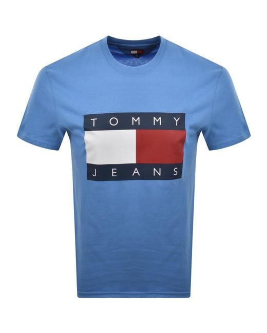 Tommy Hilfiger Blue Big Flag T Shirt for men