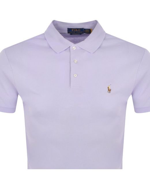 Ralph Lauren Purple Custom Slim Fit Polo T Shirt for men