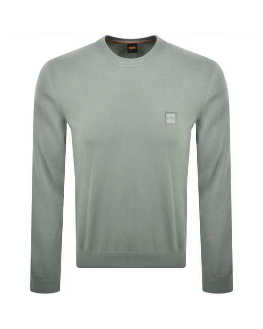 Boss Gray Boss Kanovano Knit Jumper for men