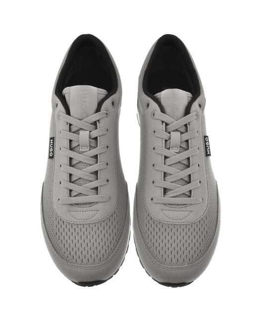 HUGO Gray Icelin Runn Trainers for men