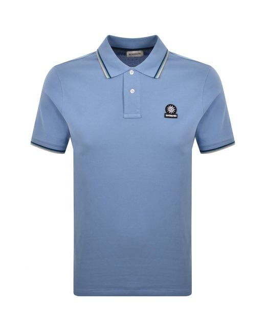 Sandbanks Blue Tipped Badge Polo T Shirt for men
