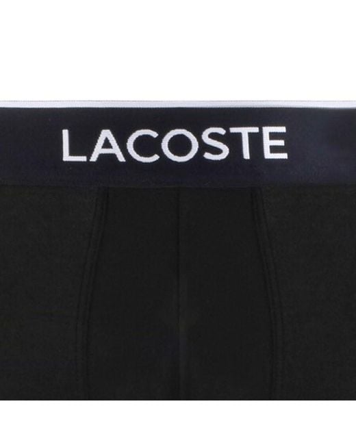 Lacoste Black Underwear 3 Pack Trunks for men