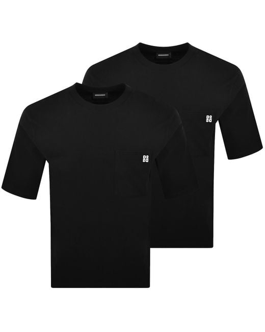 DSquared² Black 2 Pack T Shirts for men