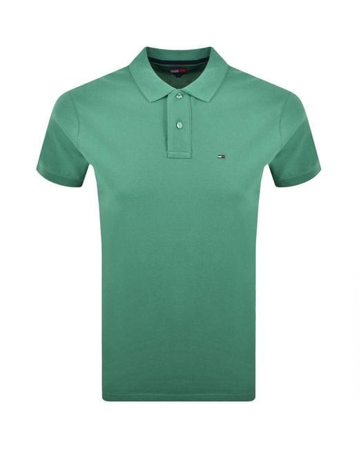 Tommy Hilfiger Green Tipped Polo Shirt for men