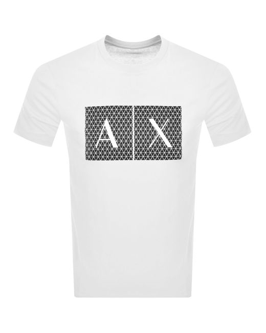 ARMANI EXCHANGE White Crew Neck Logo T Shirt for men
