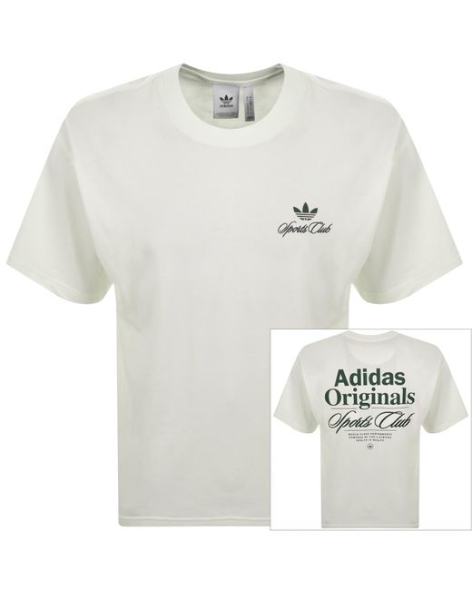 Adidas Originals White Sportclub Gfx T Shirt for men