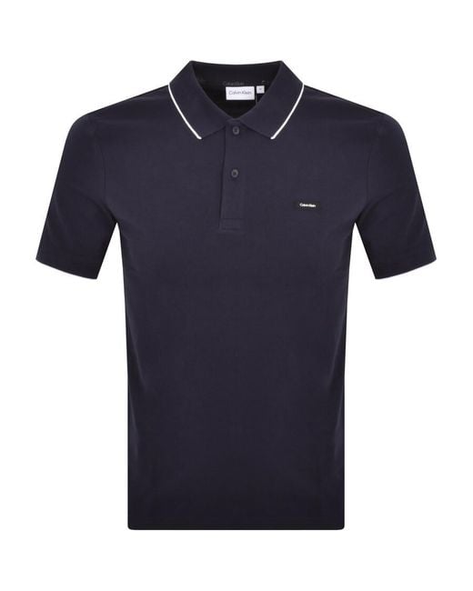 Calvin Klein Blue Tipping Polo T Shirt for men