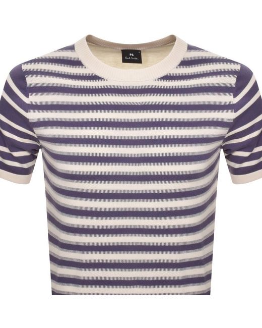 Paul Smith Gray Striped T Shirt for men
