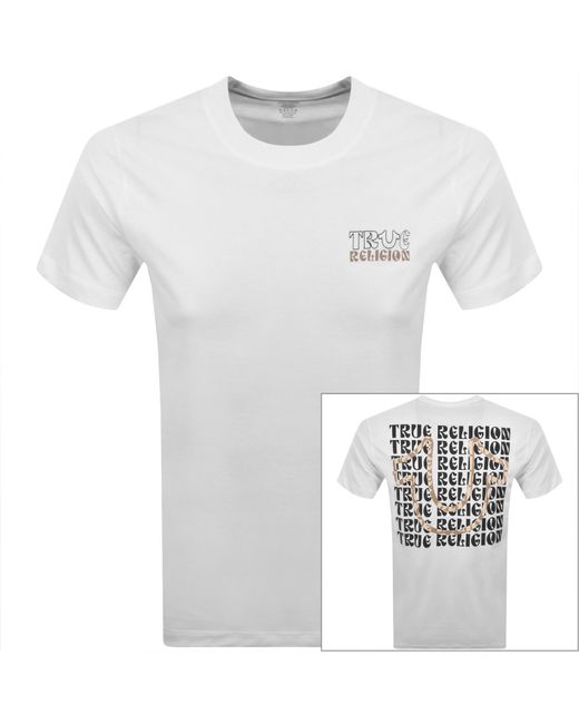 True Religion White Tru Hs T Shirt for men