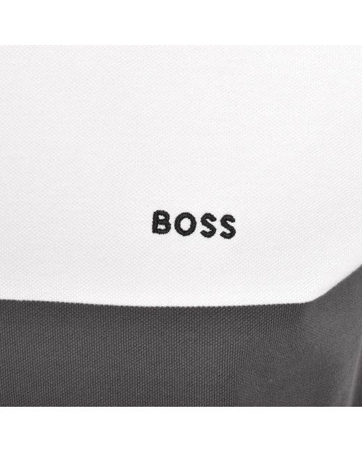 Boss White Boss Stripe Zone Pique T Shirt for men