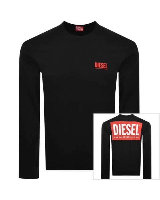 DIESEL Black T Boxt Long Sleeve Bisk T Shirt for men