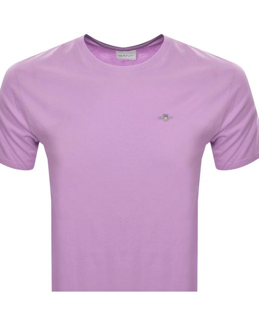Gant Purple Original Regular Shield T Shirt for men