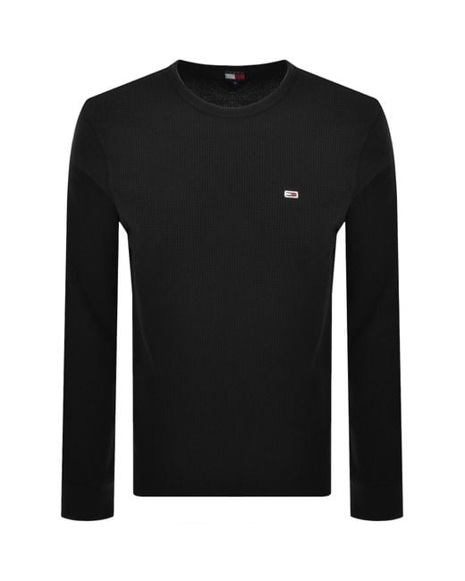 Tommy Hilfiger Black Slim Fit Waflle T Shirt for men