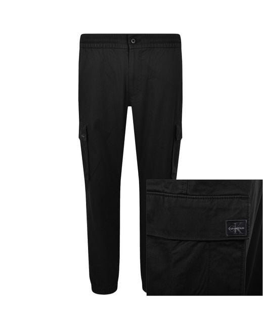 Calvin Klein Black Jeans Skinny Fit Cargo Trousers for men