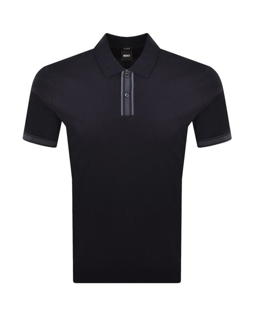BOSS BUSINESS Black Boss Parlay Polo T Shirt Dark for men