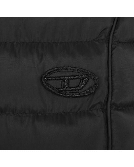DIESEL Black W-Temple Hooded Gilet for men