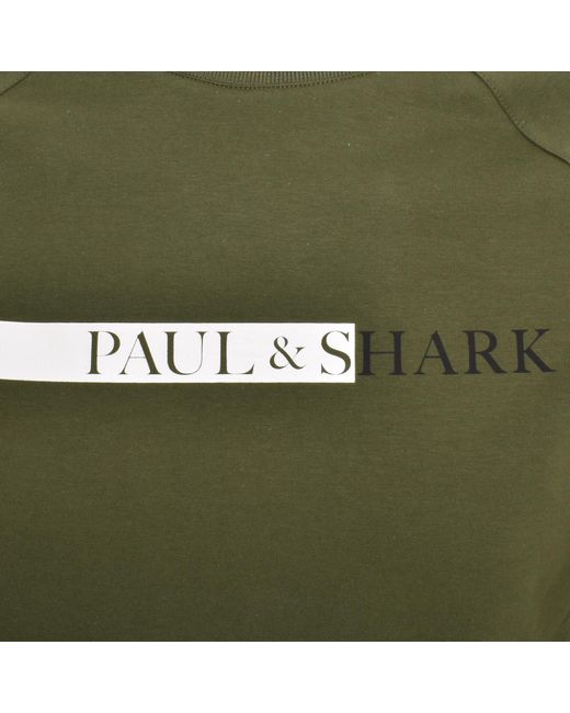 Paul & Shark Green Paul And Shark Logo Sweatshirt for men