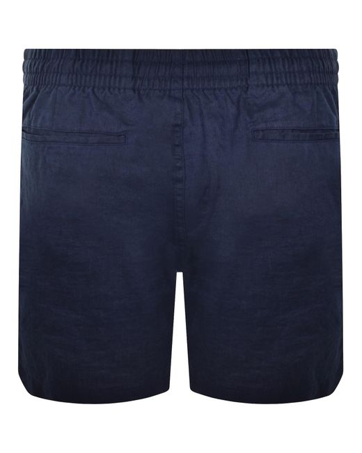 Ralph Lauren Blue Linen Prepster Shorts for men