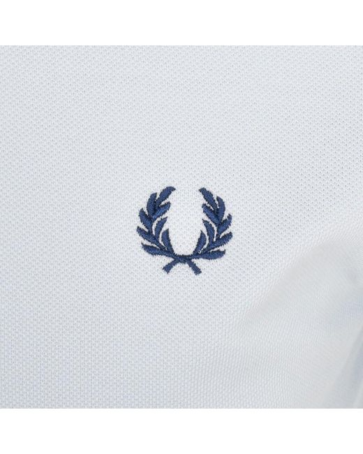 Fred Perry Blue Bomber Collar Polo T Shirt for men