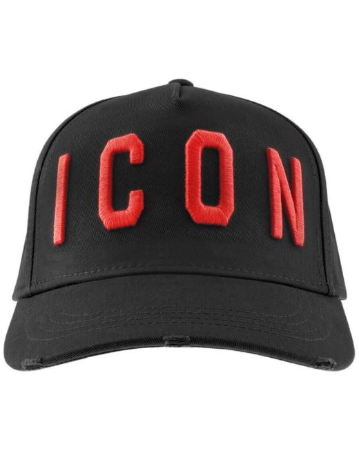 DSquared² Black Icon Baseball Cap for men