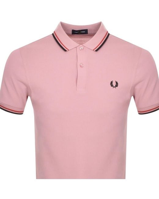 Fred Perry Chalk Pink Twin Tipped Polo Shirt for men