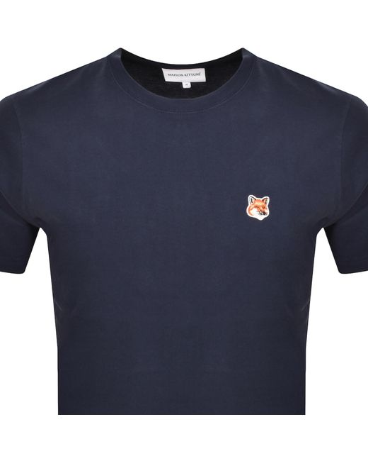 Maison Kitsuné Blue Fox Head Patch T Shirt for men