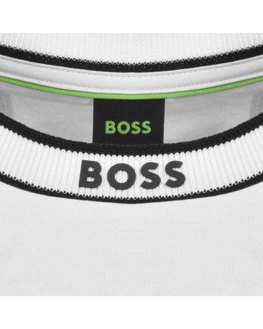 Boss White Boss Tee 5 Logo Collar T Shirt for men