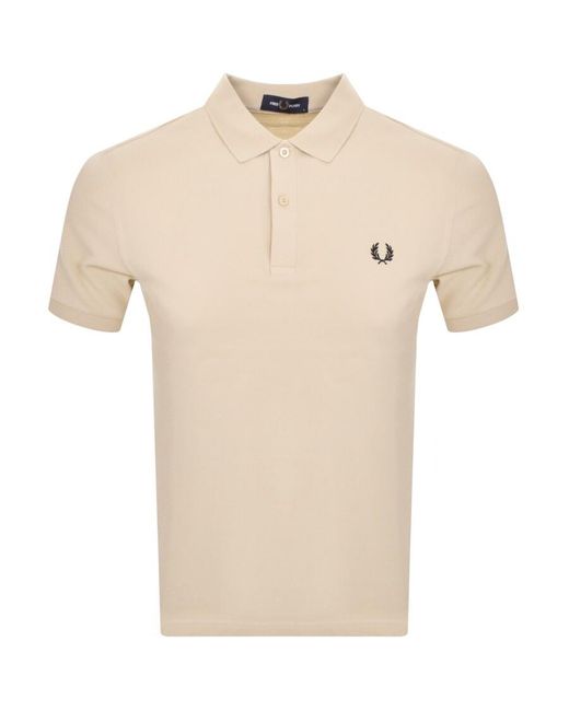 Fred Perry Natural Plain Polo T Shirt for men