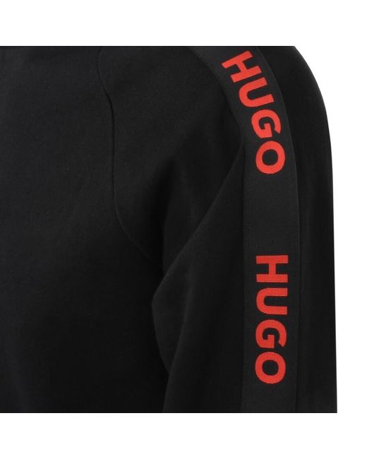 HUGO Black Lounge Sporty Logo Zip Sweatshirt for men