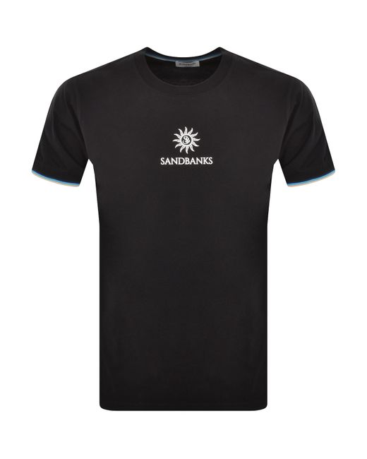Sandbanks Black Tipped Logo T Shirt for men