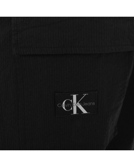 Calvin Klein Black Jeans Seersucker Shirt for men