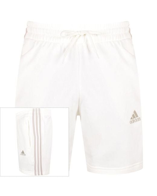 Adidas Originals White Adidas Sportswear 3 Stripe Shorts for men