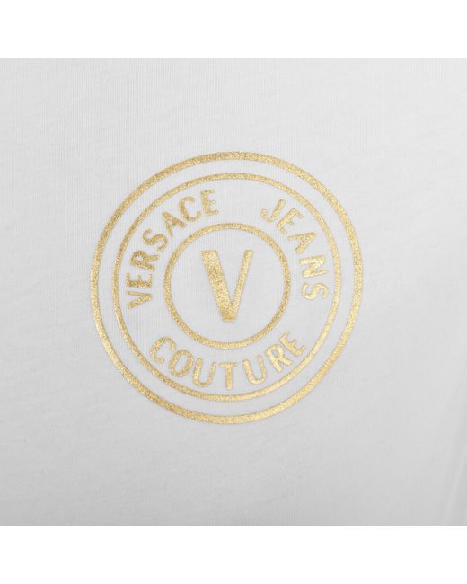 Versace Jeans White Couture Slim Fit Logo T Shirt for men