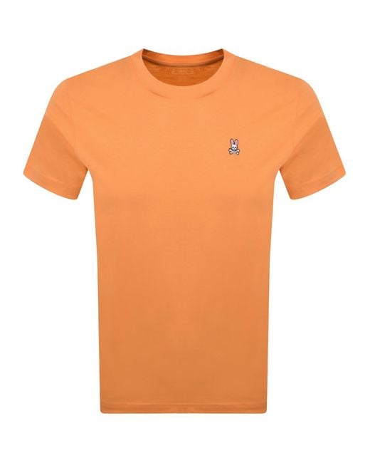 Psycho Bunny Orange Classic Crew Neck T Shirt for men