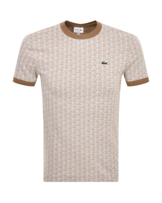 Lacoste Gray Logo Pattern T Shirt for men