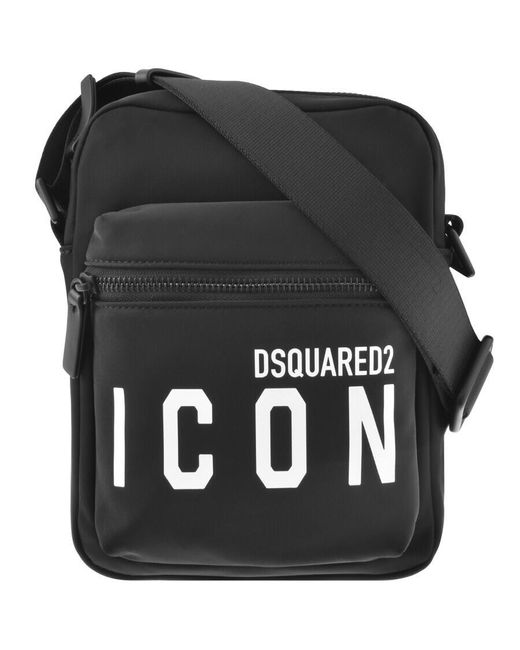 DSquared² Black Icon Cross Body Bag for men