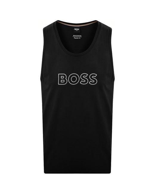 BOSS BUSINESS Black Boss Beach Vest for men