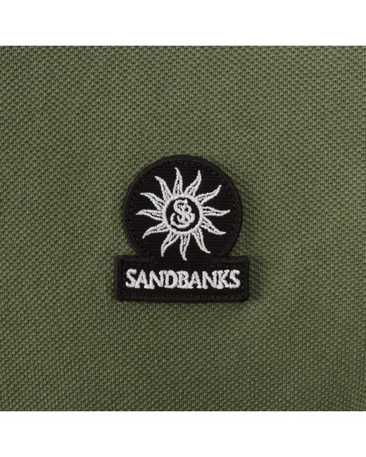 Sandbanks Green Badge Logo Polo T Shirt for men