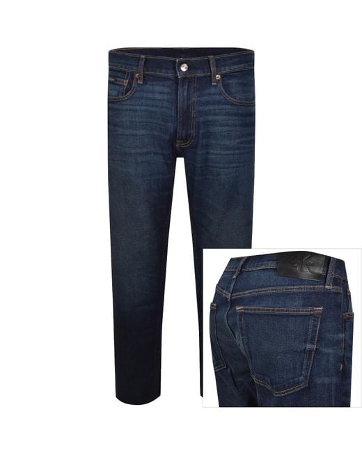 Calvin Klein Blue Slim Straight Jeans for men
