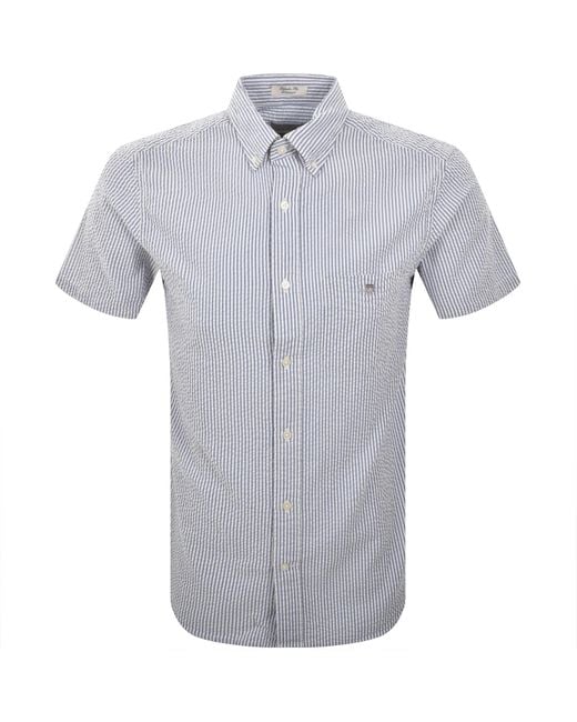 Gant Blue Seersucker Stripe Shirt Rich for men