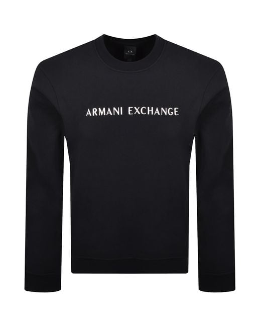 ARMANI EXCHANGE Black Logo Sweatshirt for men
