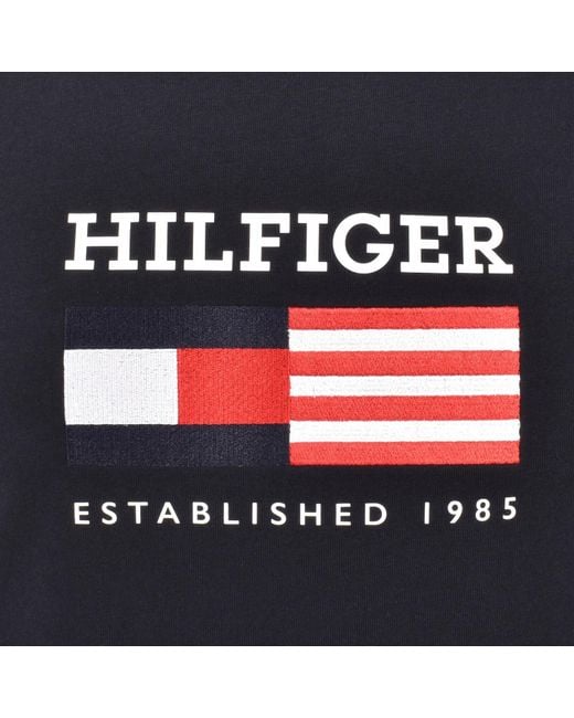 Tommy Hilfiger Blue Monotype Flag T Shirt for men