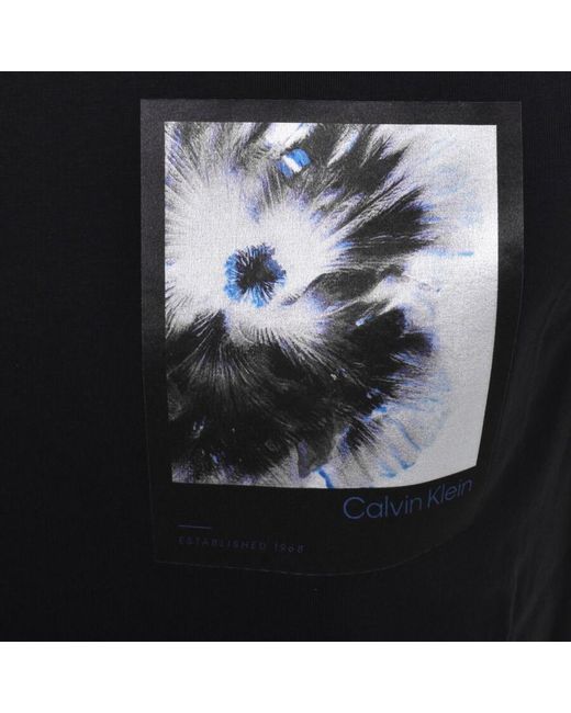 Calvin Klein Black Jeans Framed Flower T Shirt for men