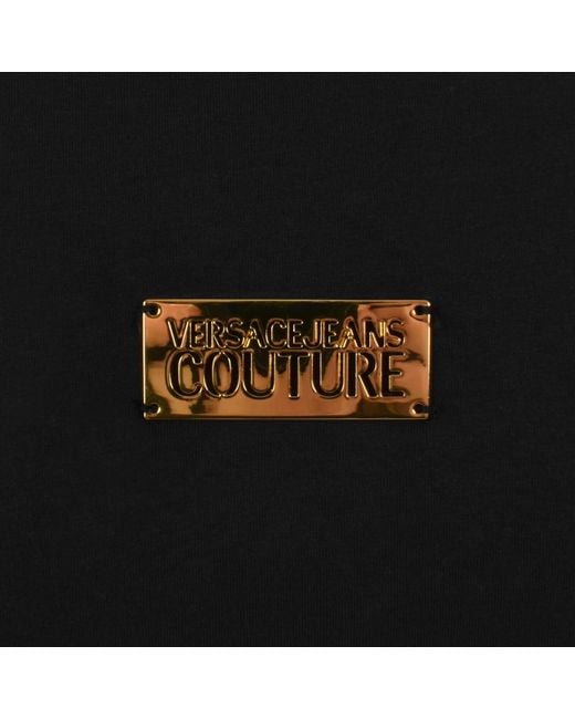 Versace Jeans Black Couture Metal Logo T Shirt for men