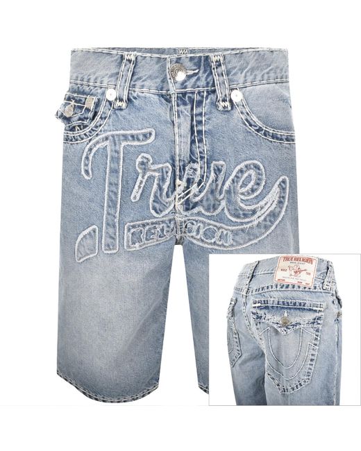 True Religion Blue Bobby Super T Flap Shorts for men