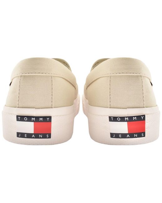 Tommy Hilfiger Natural Slip On Canvas Trainers for men